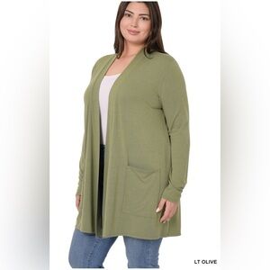 New!PLUS SIZE SLOUCHY POCKET OPEN CARDIGAN Size 1X 2X 3X